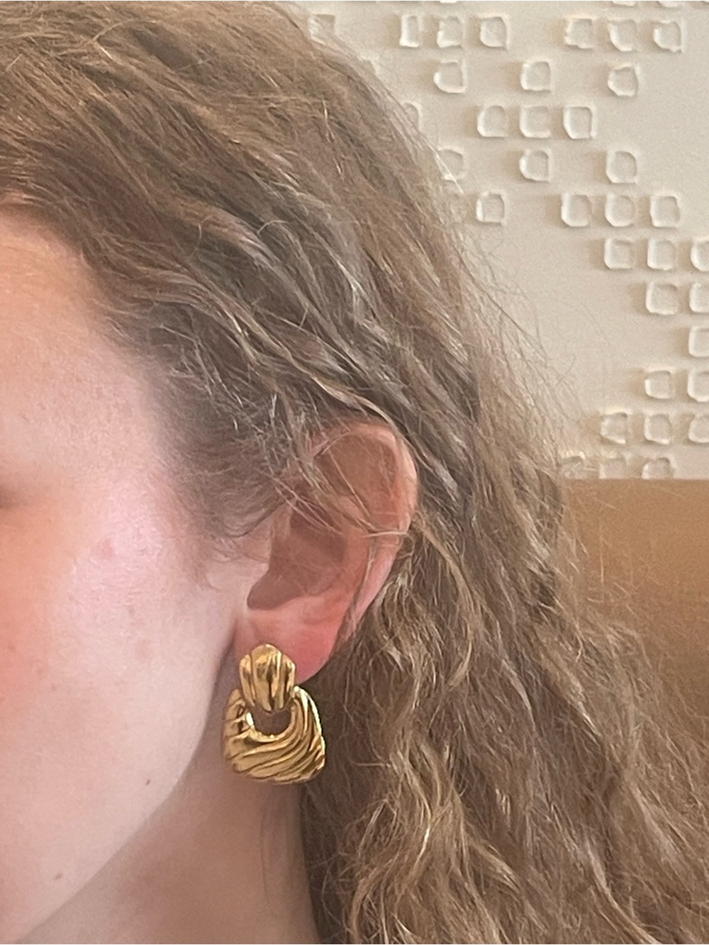 Gold 14K Plated Twisted Knot Hoop Earrings - Women Jewelry